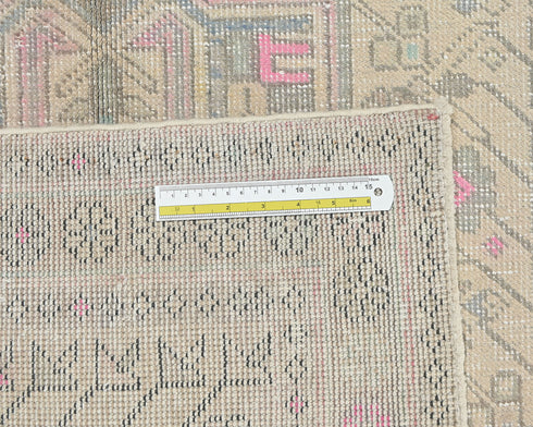 13 Ft Vintage Brown Persian Style Hand Knotted Low Pile Wool Runner Rug